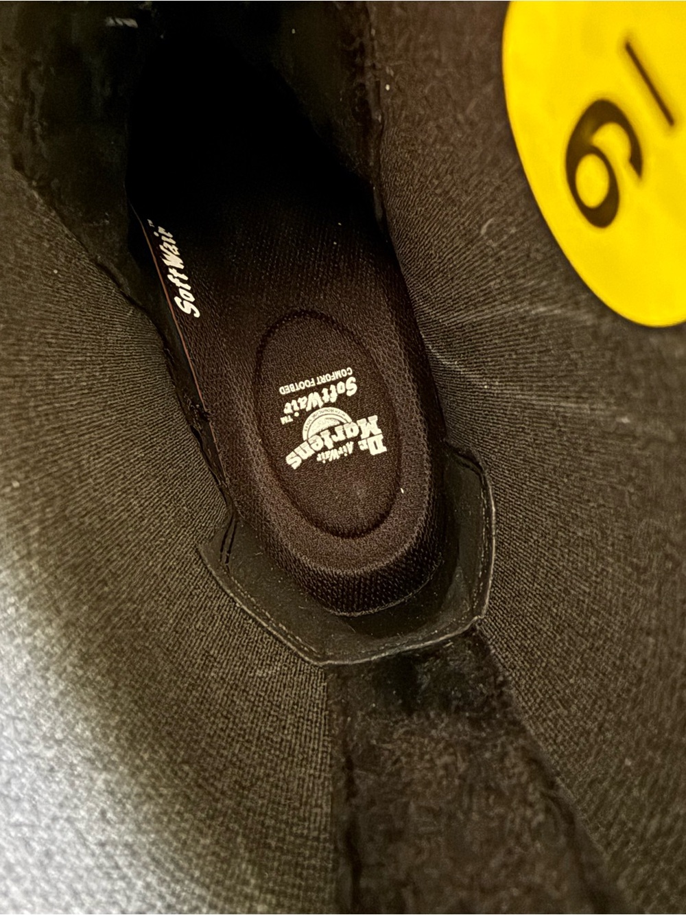 Dr. Martens Corran Black Leather Chelsea Lug Boots with Yellow Stitching - Picture 9 of 14